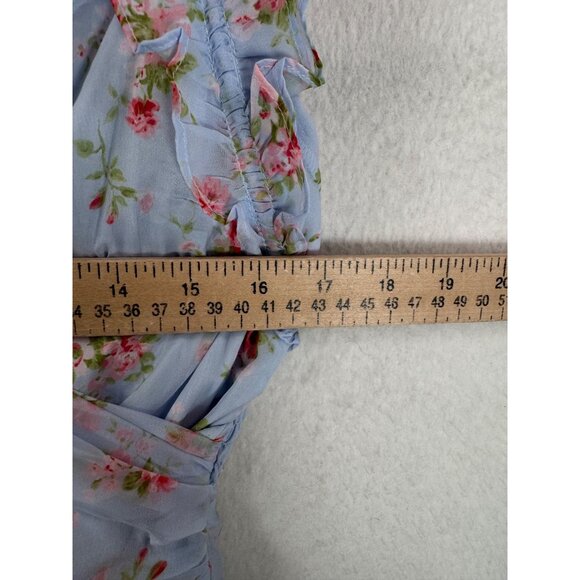Abercrombie & Fitch Floral Maxi ruffle high low dress wedding guest sz SP - Picture 6 of 10